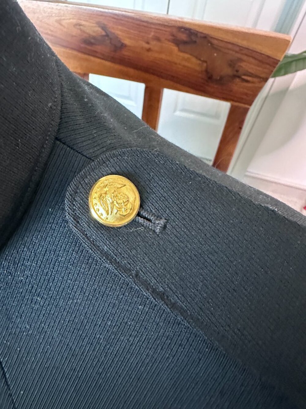 Vintage USMC Marines Military Dress Jacket Gold Button Belted Men XS/S Women S/M - Picture 4 of 15
